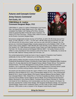 CSM William A. Justice FCC 指挥军士长